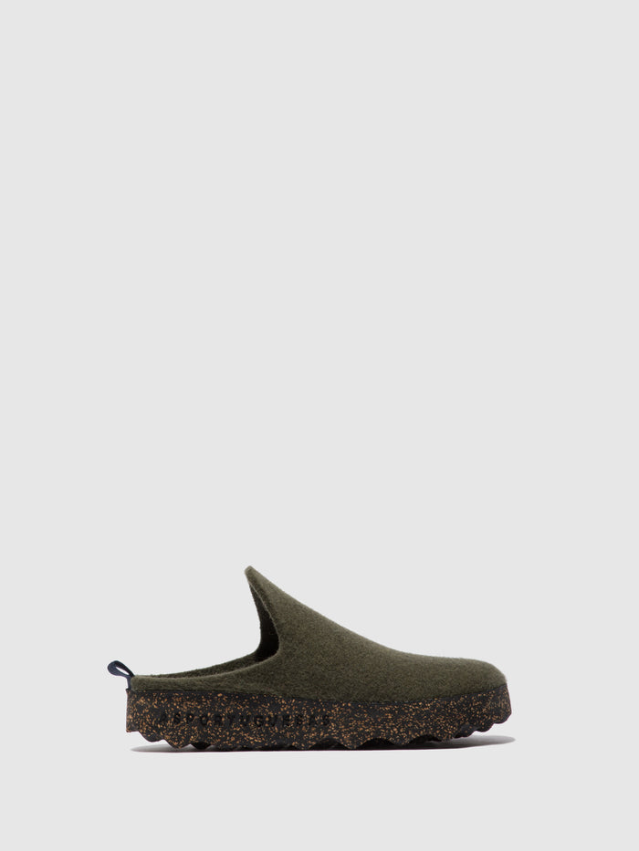 asportuguesas Round Toe Mules COME MILITARY GREEN