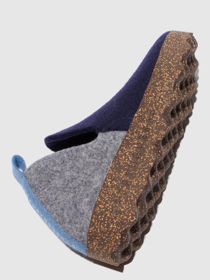 Asportuguesas Round Toe Shoes CITY GREY BLUE