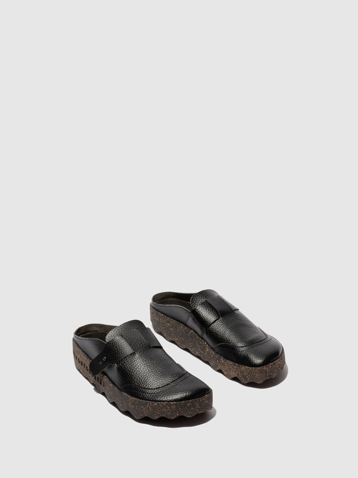 Asportuguesas Slip-on Mules COLE BLACK LEATHER