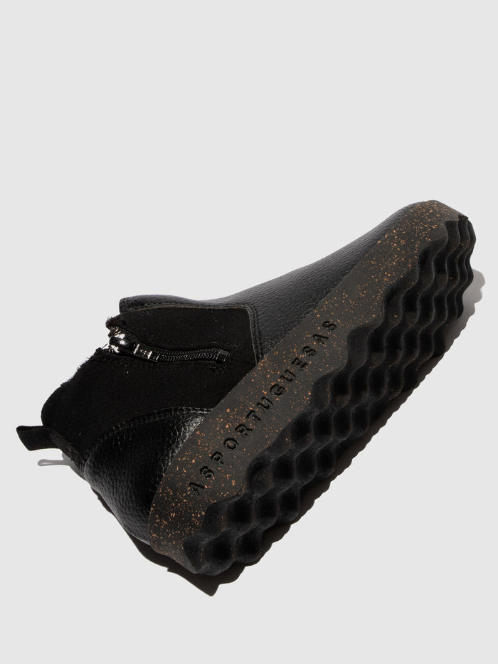 Asportuguesas Zip Up Ankle Boots COLM BLACK