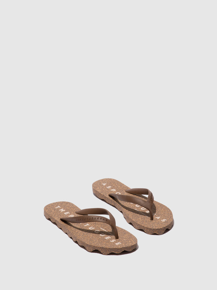 asportuguesas Beach Flip-Flops BASE Brown & brown strap