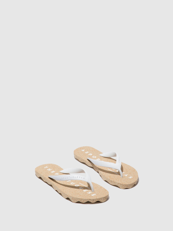 asportuguesas Beach Flip-Flops BASE Natural & white strap