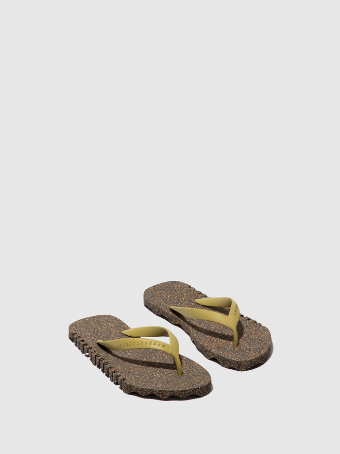 asportuguesas Beach Flip-Flops BUMPY Black & Mlt. Gold strap