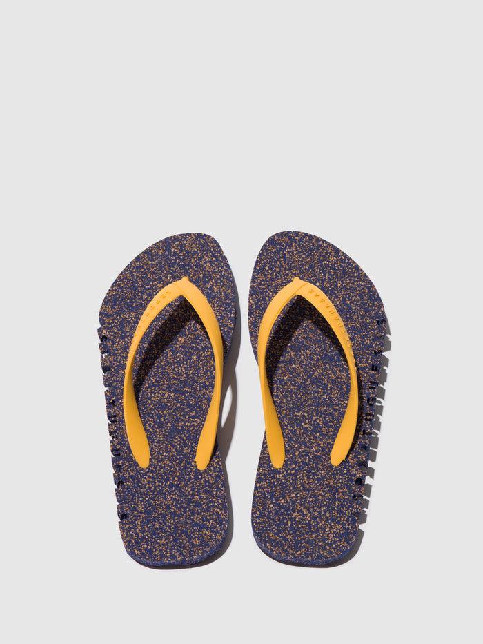 Asportuguesas Beach Flip-Flops BUMPY Blue & Yellow Strap