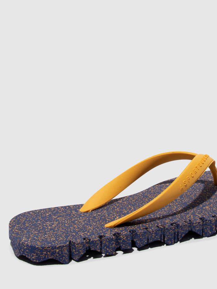 Asportuguesas Beach Flip-Flops BUMPY Blue & Yellow Strap
