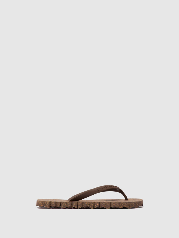 Asportuguesas Beach Flip-Flops BUMPY Brown & Brown Strap