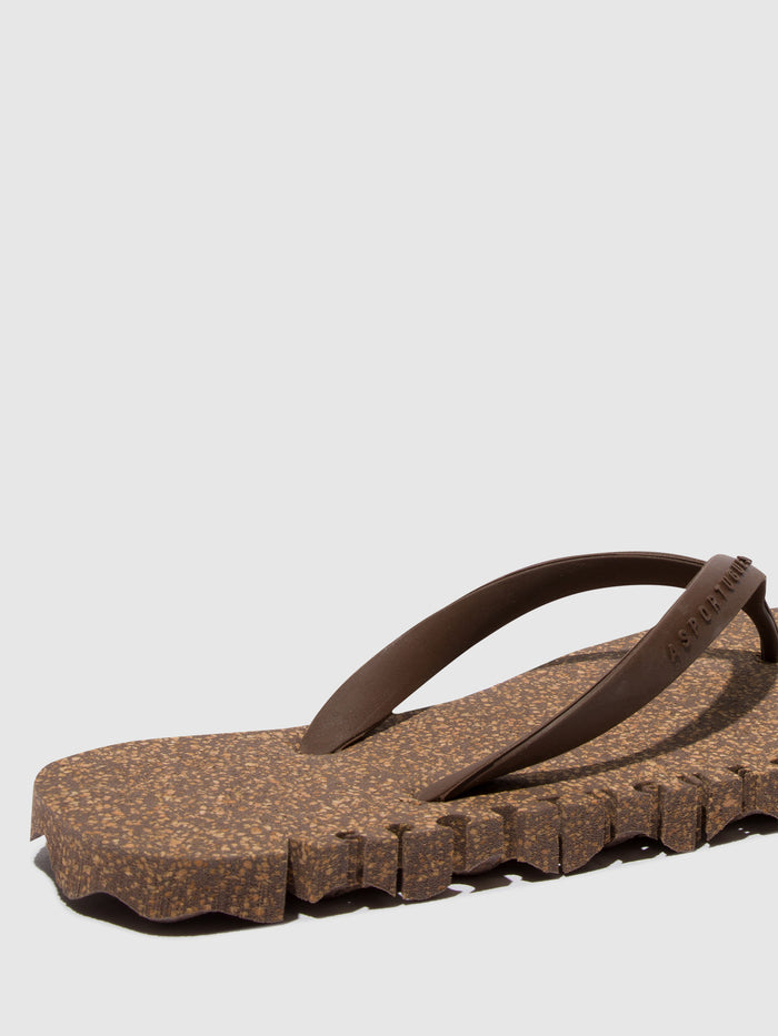 Asportuguesas Beach Flip-Flops BUMPY Brown & Brown Strap