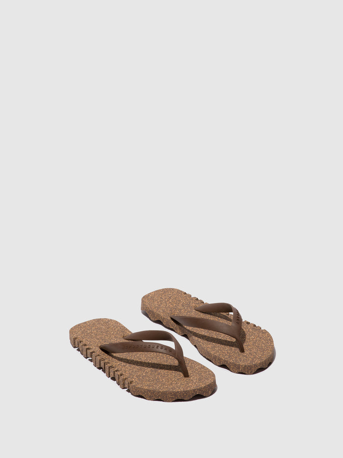 asportuguesas Beach Flip-Flops BUMPY Brown & brown strap