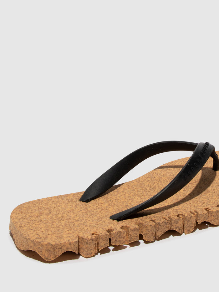 Asportuguesas Beach Flip-Flops BUMPY Yellow & Black Strap