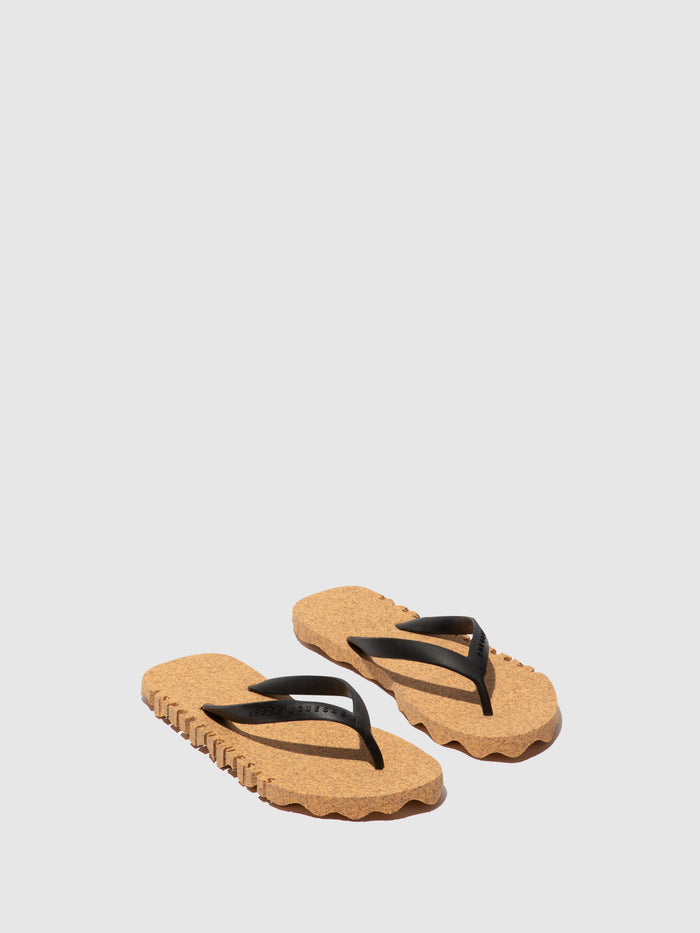 asportuguesas Beach Flip-Flops BUMPY Yellow & black strap