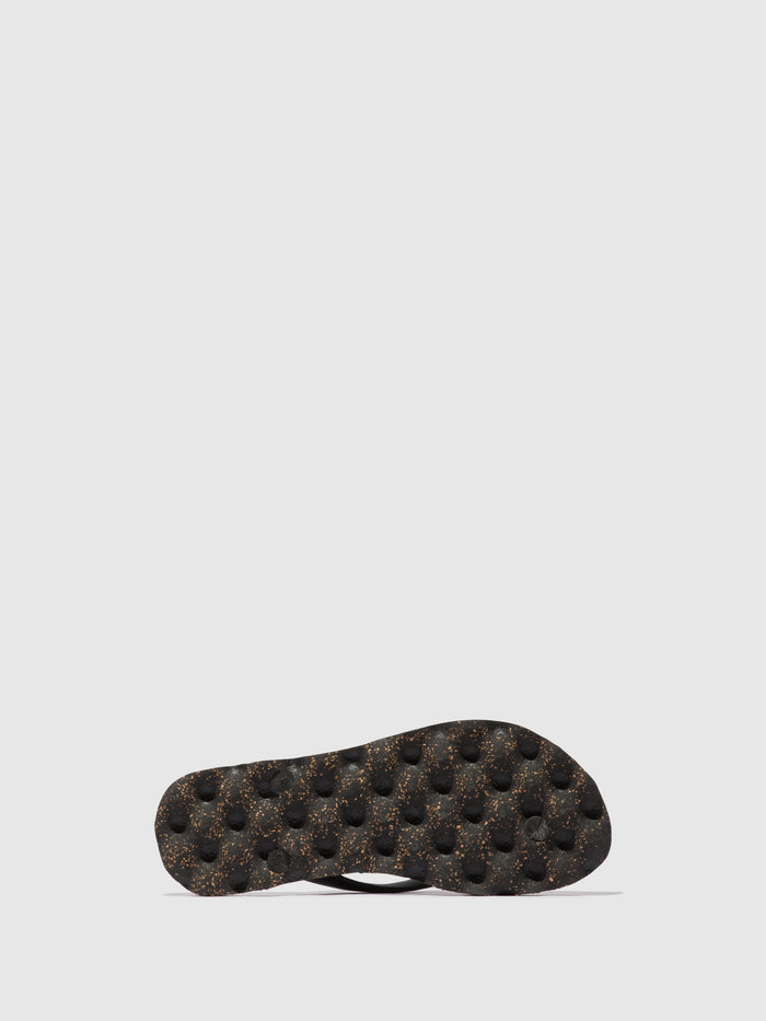 Asportuguesas Beach Flip-Flops TURTLE Black & Black Strap