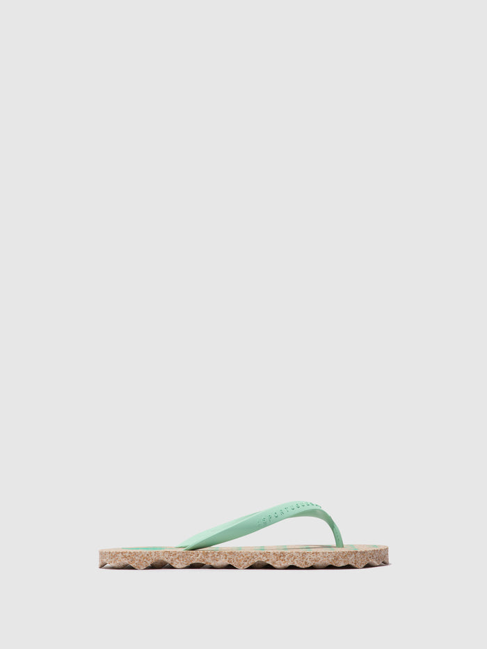 Asportuguesas Beach Flip-Flops TURTLE Milky & Mint Strap