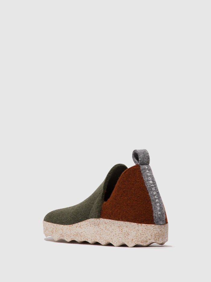 Asportuguesas Round Toe Shoes CITY MILITARY GREEN/ BROWN
