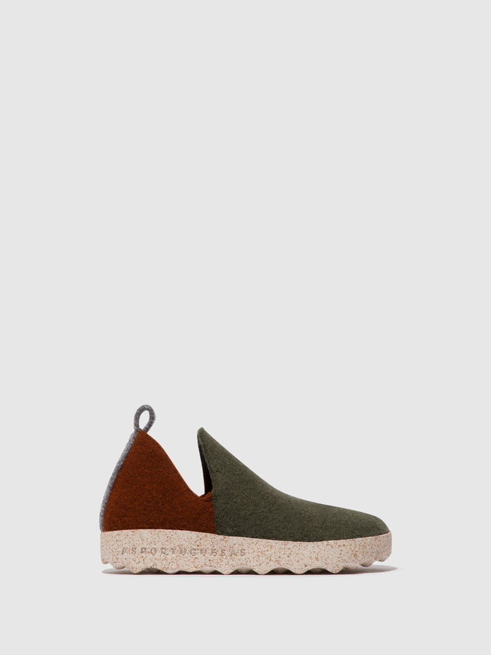 asportuguesas Round Toe Shoes CITY MILITARY GREEN/ BROWN