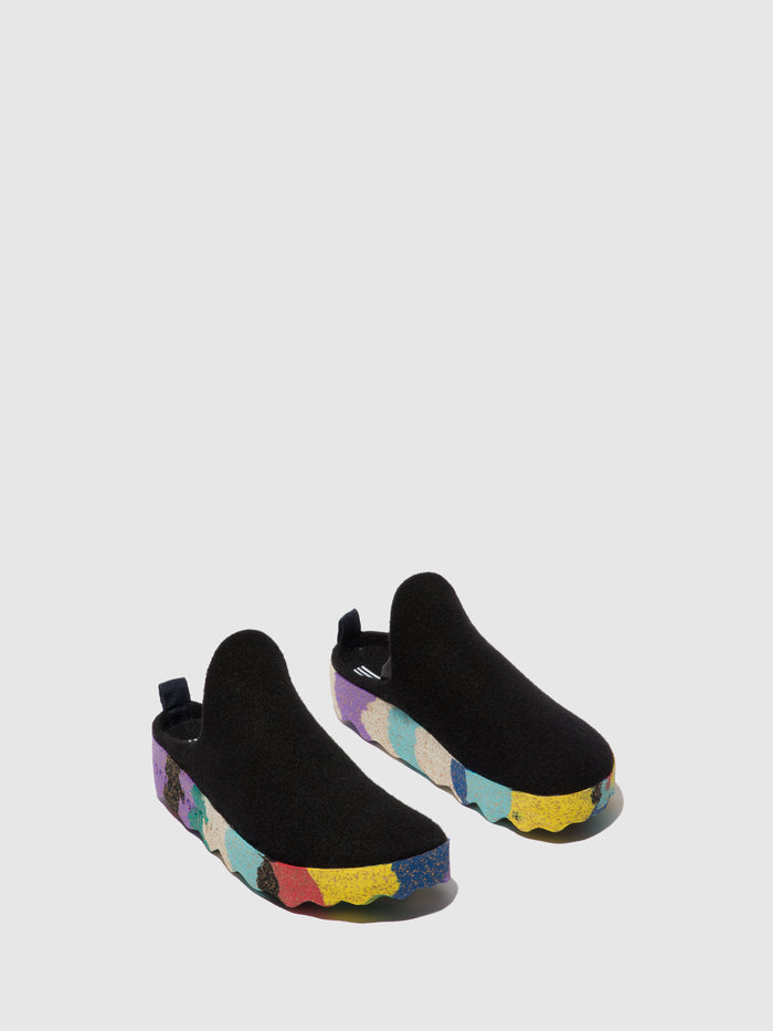 Asportuguesas Slip-on Mules COME L MULTI BLACK FELT