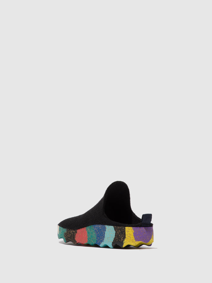Asportuguesas Slip-on Mules COME L MULTI BLACK FELT
