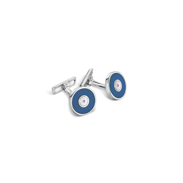 Asprey 167 Cufflinks In Sterling Silver & Enamel