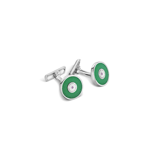 Asprey 167 Cufflinks In Sterling Silver & Enamel