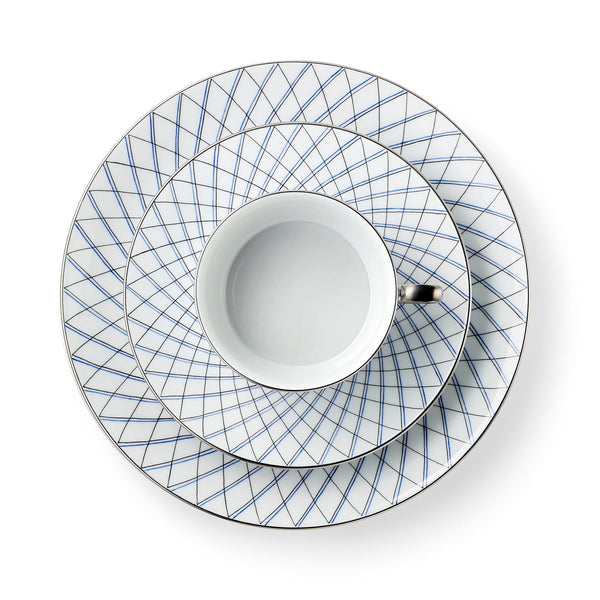 Asprey Crosshatch Cup Saucer & Plate