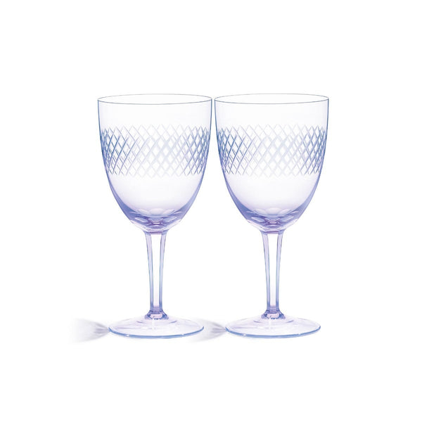 Asprey Crosshatch Red Wine Glasses Pair