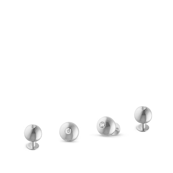 asprey Dress Studs in 18ct White Gold with Diamond