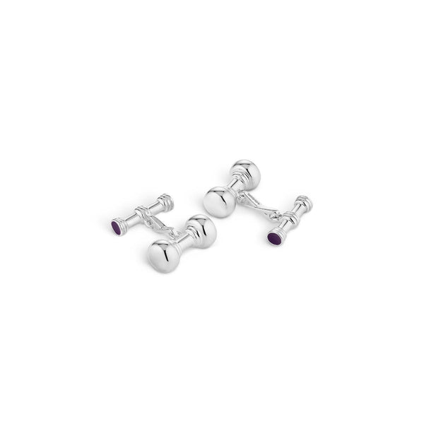 asprey Dumbbell Cufflinks in Sterling Silver