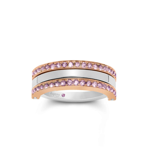 asprey Flip Ring in 18ct Gold with Pink Sapphire