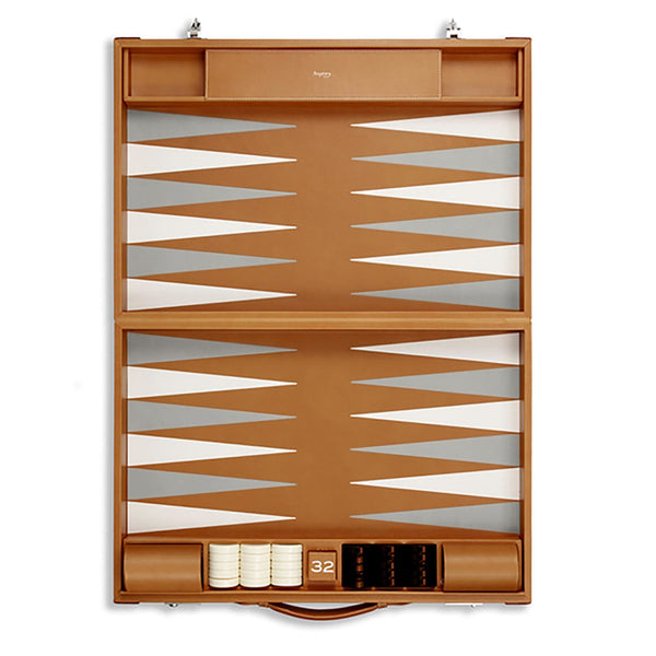 Asprey Hanover Large Backgammon In Saddle Leather