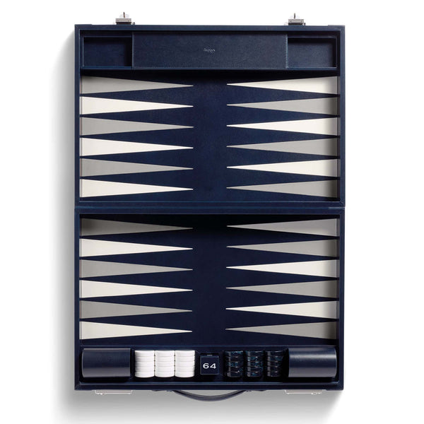 asprey Hanover Large Backgammon in Saddle Leather