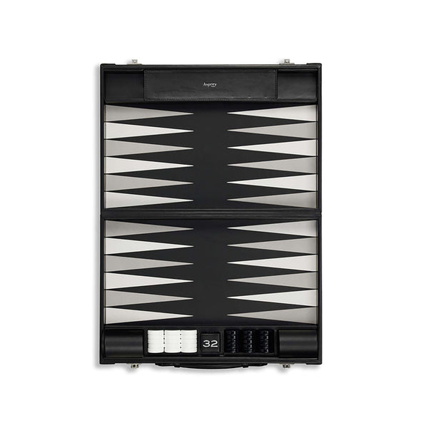 Asprey Hanover Small Backgammon In Saddle Leather