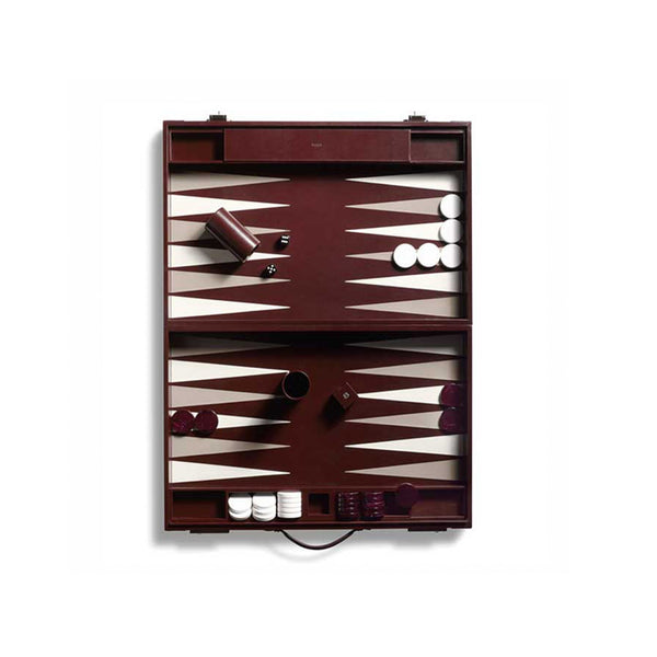 asprey Hanover Small Backgammon in Saddle Leather