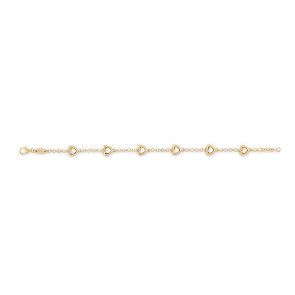 Asprey Hearts Bracelet In Sterling Silver Gilt