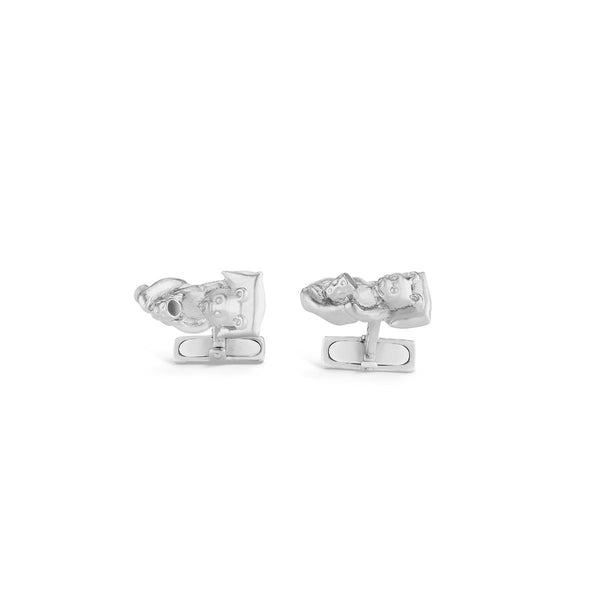asprey Lazy Bear Cufflinks in Sterling Silver