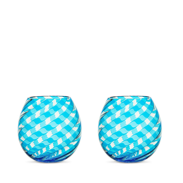 asprey Murano Glass Tealight/ Table Vase Pair