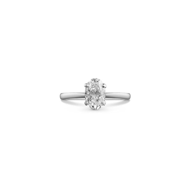 Asprey Platinum Ring With Oval Cut Diamond