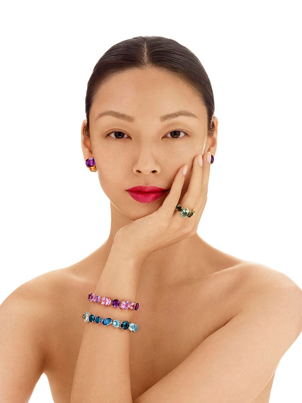 Asprey Chaos Bracelet In 18ct White Gold With Blue Topaz And Iolites