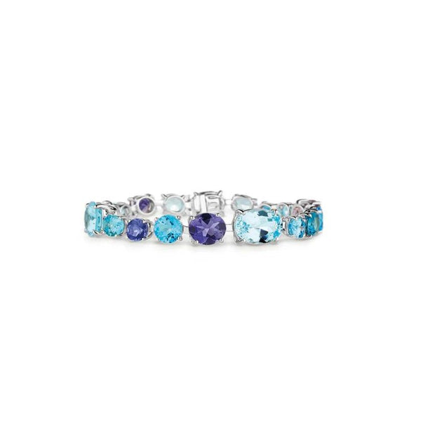 asprey Chaos Bracelet in 18ct White Gold with Blue Topaz and Iolites