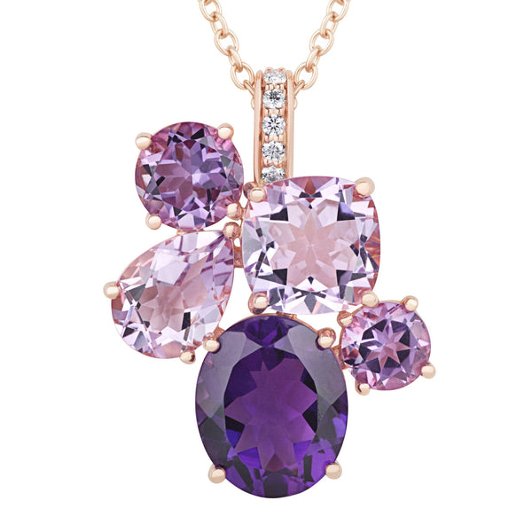 Asprey Chaos Pendant In 18ct Rose Gold With Amethyst