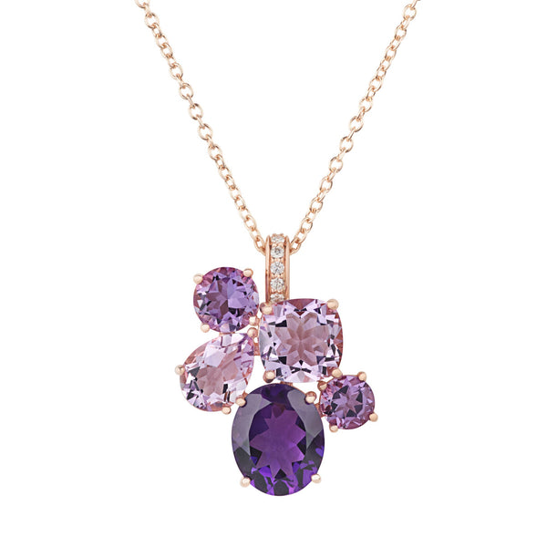 Asprey Chaos Pendant In 18ct Rose Gold With Amethyst