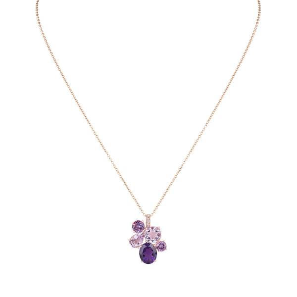asprey Chaos Pendant in 18ct Rose Gold with Amethyst