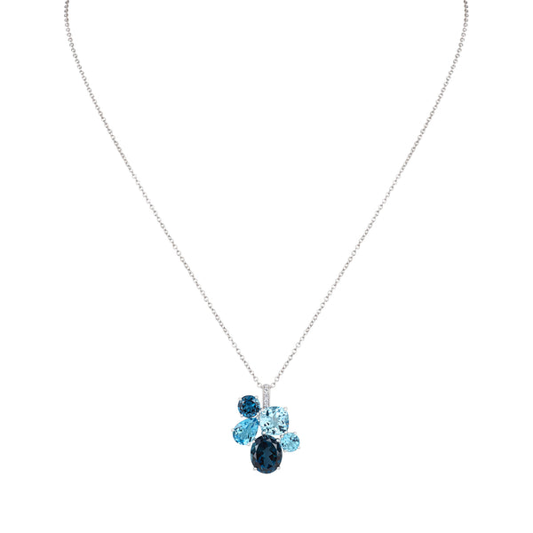 Asprey Chaos Pendant In 18ct White Gold With Blue Topaz