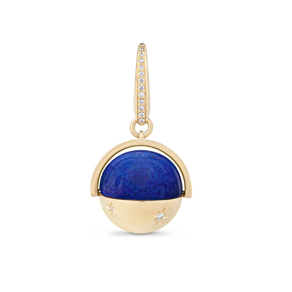 asprey Cosmic Orbit Charm in 18ct Yellow Gold with Lapis and Diamonds