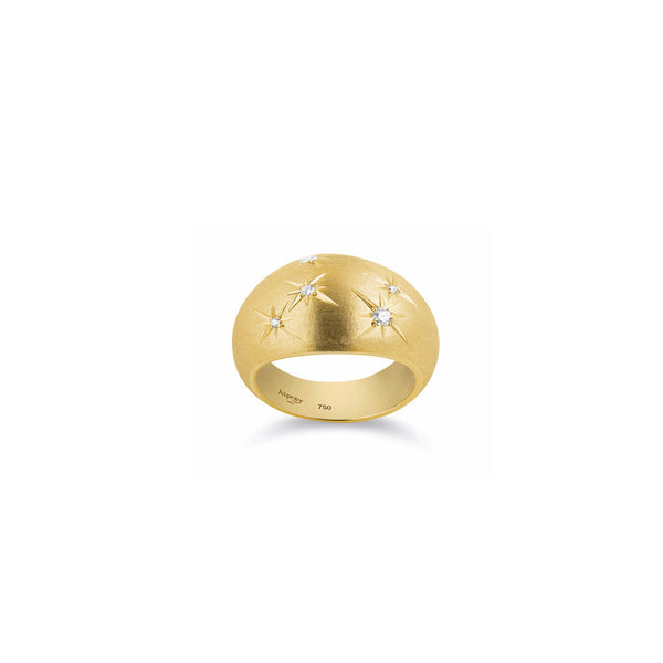 asprey Cosmic Shooting Stars Ring in 18ct Yellow Gold with Diamonds