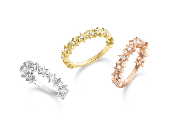 Asprey Cosmic Stargazer Ring In 18ct Rose Gold With Diamonds