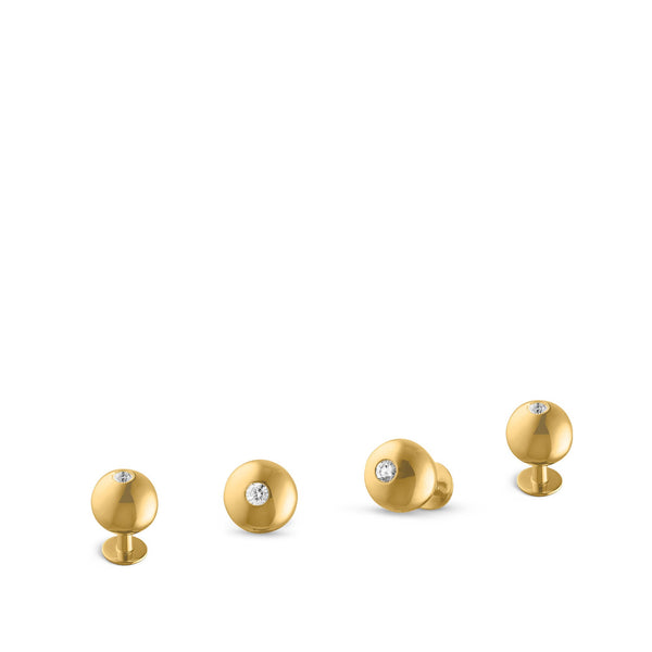 asprey Dress Studs in 18ct Yellow Gold with Diamond