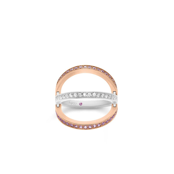 Asprey Flip Ring In 18ct Gold With Amethyst And Diamonds