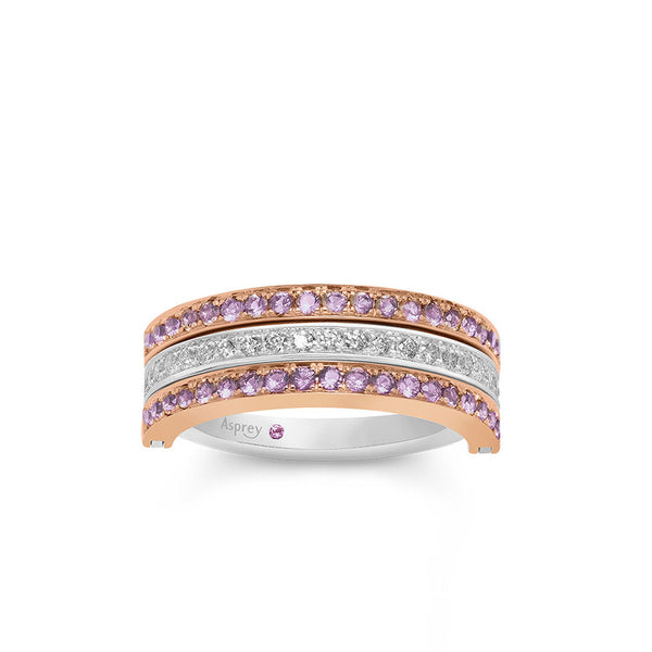 asprey Flip Ring in 18ct Gold with Amethyst and Diamonds