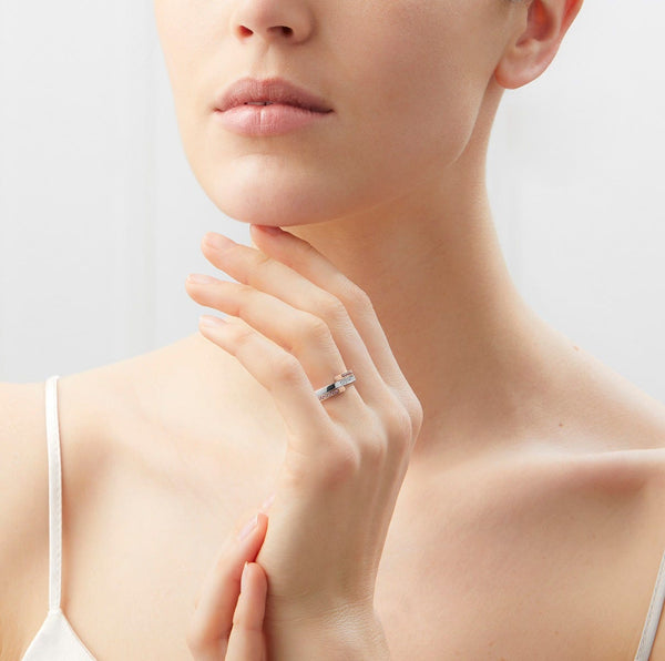 Asprey Flip Ring In 18ct White Gold With Pink Sapphire And Diamonds