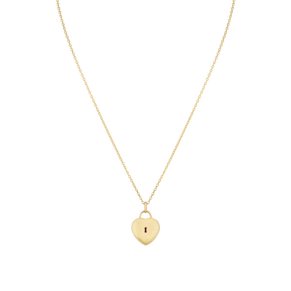 Asprey Padlock Heart Pendant In 18ct Yellow Gold With Rubelite & Diamonds