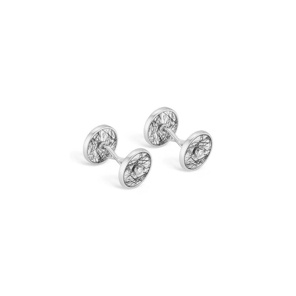asprey Smoked Quartz & Diamond Cufflinks in 18ct White Gold